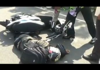 Akal Bulus Pengendara Motor yang Ogah Ditilang Polisi, Jatuh dari Motor Lalu Pura-pura Pingsan