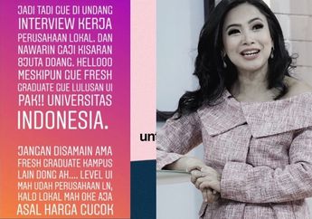 Viral Postingan Instagram Anak UI Ogah Digaji 8 Juta, Feni Rose Berikan Komentar Menohok: UI Jalur Susah Payah Kali Ya?