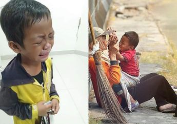 Viral Potret Pilu Anak Petugas Kebersihan Tangisi Kematian Ibunya yang Jadi Korban Tabrak Lari, Biasa Duduk di Trotoar Sekitar Pantai Losari Temani sang Ibu Bekerja