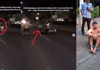Viral, Video Bule Maling Motor di Bali, Hendak Kabur Hingga Nekat Menendang dan Menabrakkan Diri ke Pengendara yang Lewat