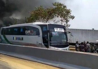 Tetap Utuh di Antara Kendaraan yang Ringsek dan Terbakar, Bus Ini Hanya Mengalami Lecet dan Selamat dari Tabrakan Beruntun di Tol Cipularang