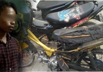 Tak Terima Ditilang Polisi, Seorang Pria Nekat Bakar Motor yang Baru Seminggu Dibelinya