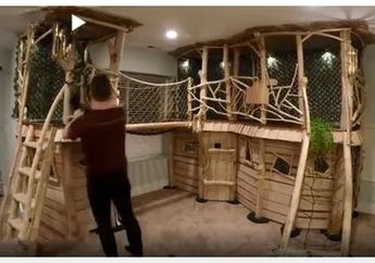 Demi Asah Kreativitas dan Membuat Anak Betah Berada di Rumah, sang Ayah Buatkan Tempat Bermain Khusus untuk Buah Hatinya