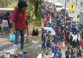 Nekat Jualan Air Mineral dan Mi Instan di Tengah Demo Mahasiswa, Pedagang Asongan Raup Untung Rp 4 Juta dalam Sekejap