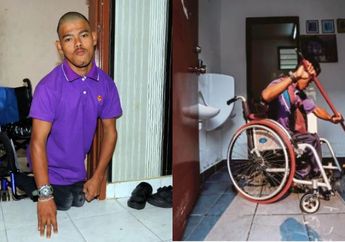 Perjuangan Helmi, Seorang Tukang Bersih-bersih Toilet yang Kayuh Kursi Rodanya Sejauh 4 Kilometer ke Tempat Kerja Sambil Memulung Agar Bisa Beli Obat untuk Ibunya yang Sakit