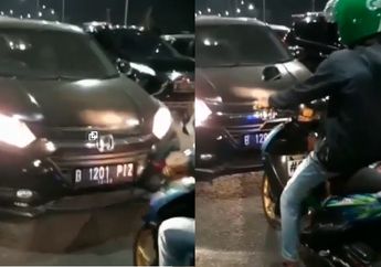 Video Viral, Pengemudi Honda HRV Arogan Melawan Arus Saat Macet, 2 Pengendara Motor Hadang Aksinya
