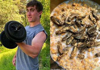 Demi Punya Otot Kekar, Pria ini Rela Makan Serangga sebagai Menu Dietnya