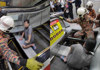 Gara-Gara Pakai Sandal Jepit, Kaki Kanan Pria ini Tertelan dan Terjebak Eskalator Selama 1 Jam Hingga Alami Patah Tulang
