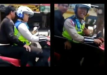 Viral Oknum Polantas Boncengkan Penumpang Tanpa Helm Sambil Main HP di Atas Motor, Jawaban Saat Ditegur Pengendara Lain: Saya Bawa Pelanggar!