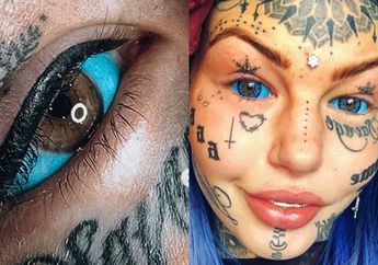 Ingin Sekujur Tubuhnya Ditutupi Tato, Wanita Ini Alami Kebutaan Setelah Mentato Bola Matanya dengan Tinta Biru