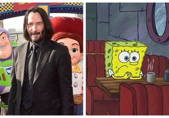Muncul di Film Terbaru SpongeBob SquarePants, Kocaknya Keanu Reeves Jadi Gumpalan Rumput Kering