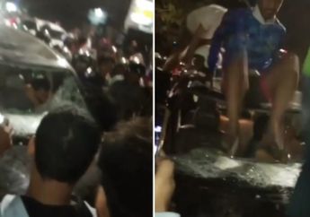 Ugal-ugalan karena Mabuk, Pengemudi Minibus di Makassar Kena Amuk Massa Sampai Mobilnya Hancur Usai Menabrak Orang!