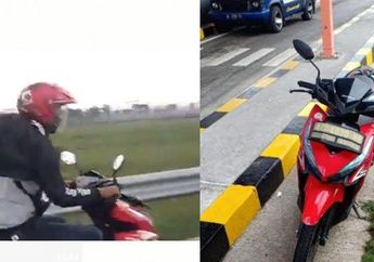 Nekat Melaju di Tol Mojokerto-Jombang, Pengendara Motor Ini&nbsp;Mengaku Ikuti&nbsp;Petunjuk GPS