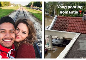 Baru Setahun Menikah, Istri Bule Randy Pangalila Ibukota Jakarta Terendam Banjir, Rumah Sang Suami Hampir Tak Terlihat!