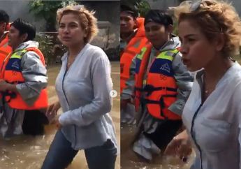 Kunjungi Korban Banjir di Ciledug, Nikita Mirzani Rela Ceburkan Diri dan Sumbangkan Rp 20 juta