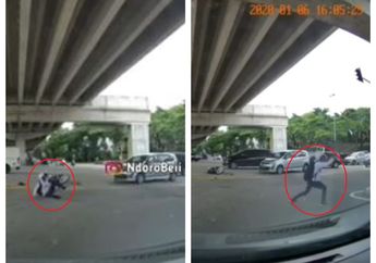 Pengendara Motor ini Tertabrak Mobil Hingga Terpental Beberapa Meter Malah Keluarkan Jurus Maut, Netizen: Bukannya Minta Ganti Malah Goyang