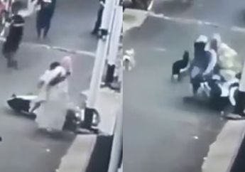 Viral Video Pengendara Motor Dikejar Anjing, sang Anak yang Digendong di Jok Belakang sampai Jatuh Tersungkur ke Aspal, Netizen: Yang Punya Harus Tanggung Jawab!