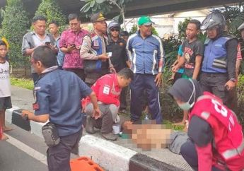 Terjun dari Flyover Setinggi 5 Meter Hingga Hantam Mobil yang Melaju di Bawahnya, Aksi Nekat Pria di Surabaya Bikin Sang Anak Pingsan