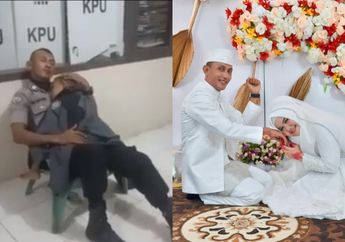 Dulu Viral Lantaran Gendong Anak Saat Jaga Pemilu 2019, Brigadir Murizal Akhirnya Lepas Status Duda, Nikahi Adik Ipar Sendiri dengan Mahar Rp 100 Juta!