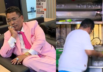 Tanggalkan Jas Mewahnya Ganti dengan Baju Gembel, Hotman Paris Rela Ngepel Hingga Cuci Piring di Kedai Kopi!