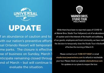 Virus Corona Semakin Mewabah, Universal Resort dan Warner Bros. Studio Tour Terpaksa Tutup!