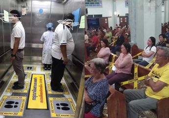Dunia Darurat Virus Corona, 4 Negara Ini Totalitas Terapkan Social Distancing di Tempat Publik, dari Antrean Stasiun Sampai Formasi di Lift yang Saling Membelakangi
