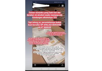 'Tisu Alkohol' yang Disebut Bisa Bersihkan Ponsel dan Alat Makan dari Virus Corona Jadi Viral, Ini Kata Ahli
