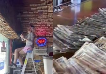 Berhasil Kumpulkan Rp 64 juta dari Tradisi Unik Tempel Uang di Bar, Bos Ini Selamatkan Para Karyawannya dari Bahaya Akibat Ancaman Corona