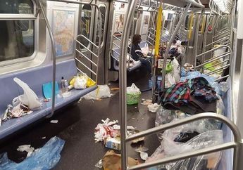 Sampah Bertebaran dan Orang-orang Tidur Seenaknya, Video Ini Tunjukkan Suasana Suram Gerbong-gerbong  Kereta Bawah Tanah di AS yang 'Dibajak' para Tunawisma Selama Pandemi Corona