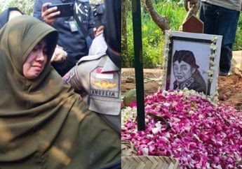 Antar Didi Kempot ke Tempat Peristirahatan Terakhir, Tangis Istri Pertama Pecah di Depan Liang Lahat sang Suami