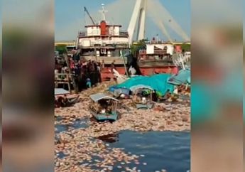 Kapal Pengangkut 80 Ton Sembako Karam di Sungai Siak Pekanbaru, Warga Malah Berebut Ambil Ribuan Mi Instan yang Mengambang
