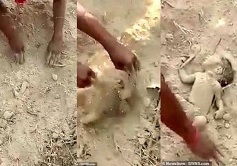 Saluran Pernapasan Sudah Tersumbat Lumpur Gegara Dikubur Hidup-hidup, Bayi Ini Masih Bisa Merintih untuk 'Minta Bantuan' Warga Desa