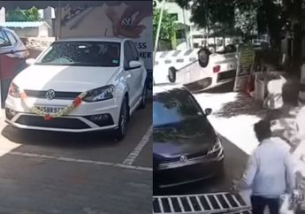 Video Viral: Baru Keluar dari Dealer Sambil Disambut Iringan Tepuk Tangan, Mobil Ini Langsung Tabrak Pagar Hingga Terbalik, Kok Bisa ?