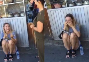 Auto Trauma? Bule Cantik Kepergok Nangis Sesenggukan di Depan Warung Saat Plesiran ke Bali, Ternyata Habis Alami Hal Memilukan Ini