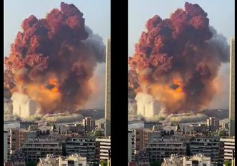 Bikin Merinding! Viral Video Detik-detik Pengantin Wanita Lolos dari Maut Saat Ledakan Dahsyat Membahana di Beirut, Asap Pekat Langsung Penuhi Udara Usai Bunyi Menggelegar