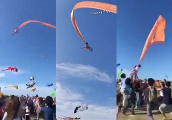 Heboh Video Bocah 3 Tahun Tersangkut di Layangan Raksasa, Sempat Terombang-ambing di Udara, Begini Kronologi di Baliknya