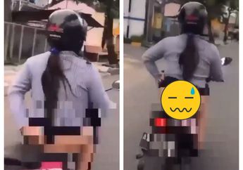 Cuma Demi Mendapat Likes Belaka, Wanita ini Rela Pamerkan Celana Dalamnya Sambil Naik Motor, Netizen: Kok Ada Perempuan Macam Itu!