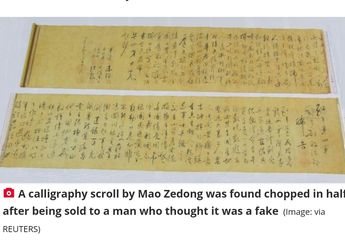 Ceroboh Asal Robek Kaligrafi Seharga Rp950 ribu, Siapa Sangka Benda Ini Harga Aslinya Rp4,3 Triliun, Lebih Mengejutkan Lagi Benda Itu Peninggalan Orang Sangat Penting di China Ini