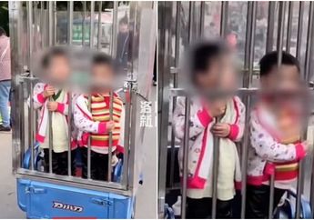 Khawatir Bakal Tersesat Saat Ditinggal Belanja oleh sang Ibu, Dua Bocah Dikurung dalam Kandang Besi yang Terparkir di Tengah Pasar