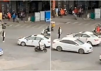 Belum Ikhlas Ditinggal Nikah Duluan, Wanita Ini Nekat Cegat Mobil Pernikahan sang Mantan di Tengah Perempatan Jalan