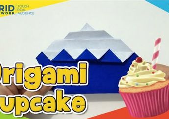 Biasanya Berbentuk Bangau, Buat Origami Berbentuk Cupcake, yuk!