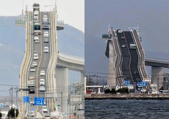 Lebih Mirip Roller Coaster, Jembatan Ehima Ohasi di Jepang ini Dijuluki Jalan Paling Mengerikan!