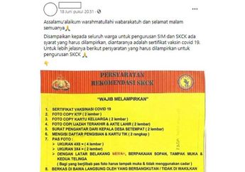 Heboh Salah Satu Syarat Buat SIM dan SKCK Harus Melampirkan Sertifikat Vaksin, Begini Klarifikasi Mabes Polri