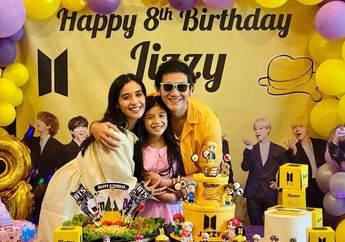 Rayakan Ulang Tahun Bertemakan BTS &ndash; Butter, Ini Arti Nama Anak Vino G Bastian dan Marsha Timothy yang Unik Banget