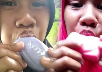 Cilok dan Seblak Lewat, Wanita Ini Justru Pilih Kenyot Sabun Batang Layaknya Es Krim, Hal Ini Diduga Jadi Penyebabnya
