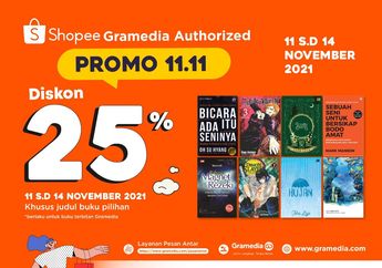 Khusus Promo Harbolnas 11.11, Diskon Seluruh Buku Terbitan Gramedia di Shopee Gramedia Authorized Store
