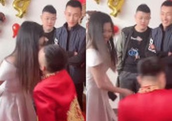 Pengantin Pria Ini Tak Sungkan Nyosor dan Cium Pengiring Wanita di Hadapan Semua Orang, Tiada yang Menduga Reaksi sang Mempelai Perempuan Malah Seperti Ini