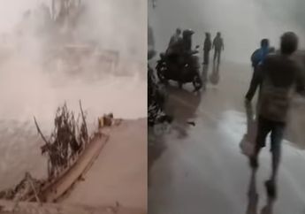 Dampak Erupsi Gunung Semeru Jembatan yang Hubungkan Lumajang-Malang Putus Total, Warga Pasrah Putar Balik di Tengah Hujan Abu
