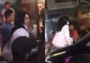 Viral Emak-emak Pakai Hijab Naik Kap Mobil Expander Grebek Suami yang Asik Jalan sama Pelakor, Warganet: Langsung Smackdown Aja!