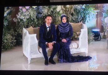 Gelar Resepsi, Megantara dan Asri Faradila Kenakan Jas dan Gaun Berwarna Biru Dongker